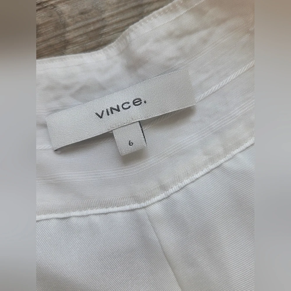 Vince Side Tie White Culotte Pants Size 6 White Leg Crop White Breezy